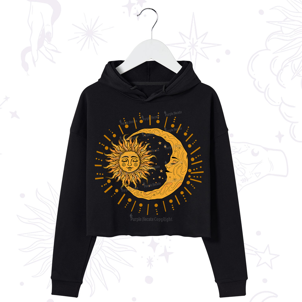 Purplehecate Solar & Lunar Spirit Crop Hoodie