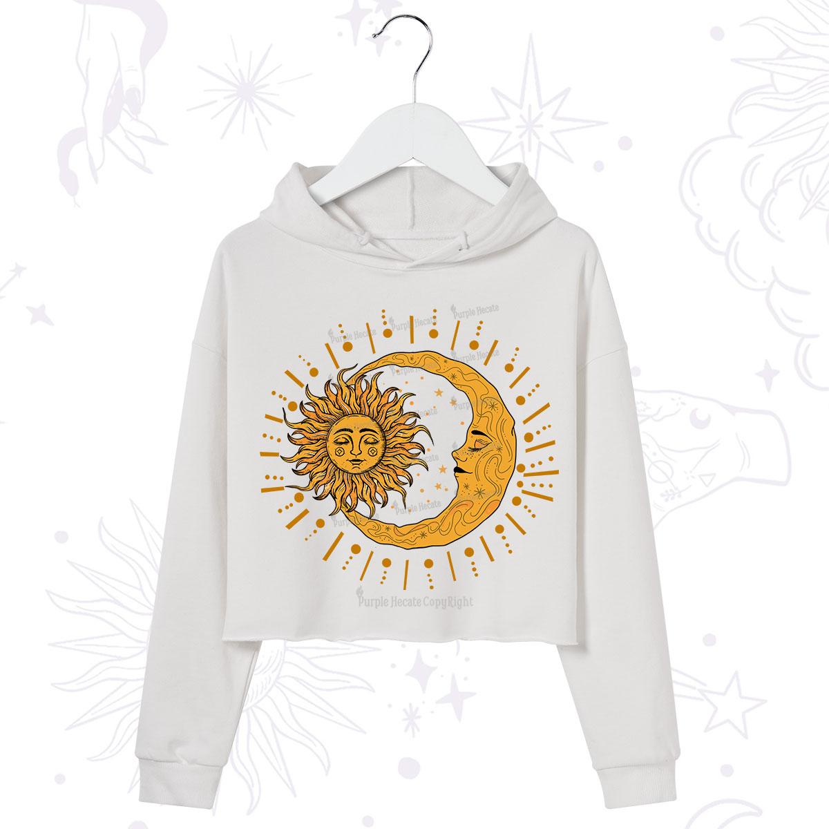 Purplehecate Solar & Lunar Spirit Crop Hoodie