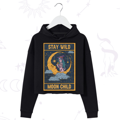Purplehecate The Stay Wild Moon Child Oracle Card Crop Hoodie