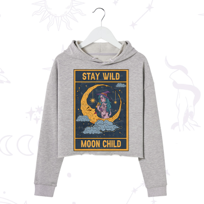 Purplehecate The Stay Wild Moon Child Oracle Card Crop Hoodie