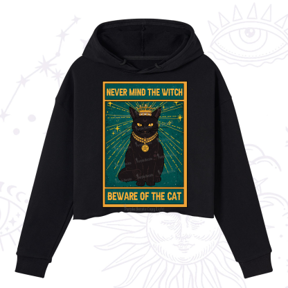 Purplehecate The Never Mind The Witch Beware Of The Cat Oracle Card Crop Hoodie