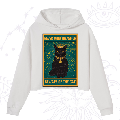 Purplehecate The Never Mind The Witch Beware Of The Cat Oracle Card Crop Hoodie