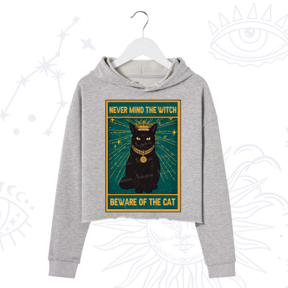 Purplehecate The Never Mind The Witch Beware Of The Cat Oracle Card Crop Hoodie