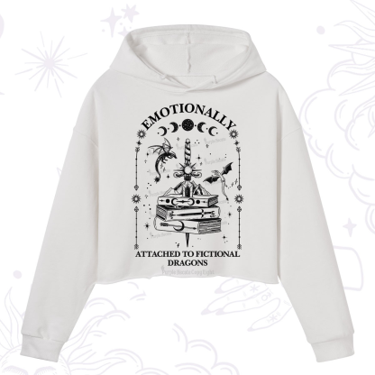 Purplehecate Emotionally Attached to Fictional Dragons Crop Hoodie