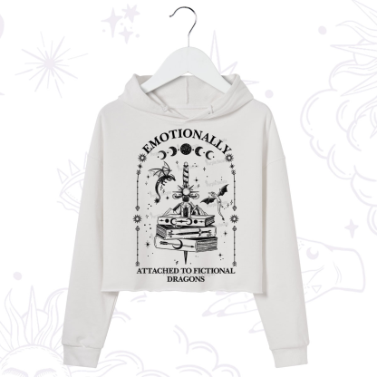 Purplehecate Emotionally Attached to Fictional Dragons Crop Hoodie
