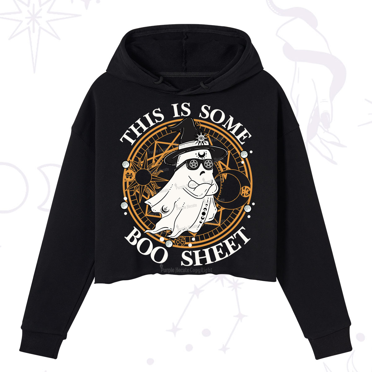 Purplehecate This Is Some Boo Sheet Halloween Crop Hoodie