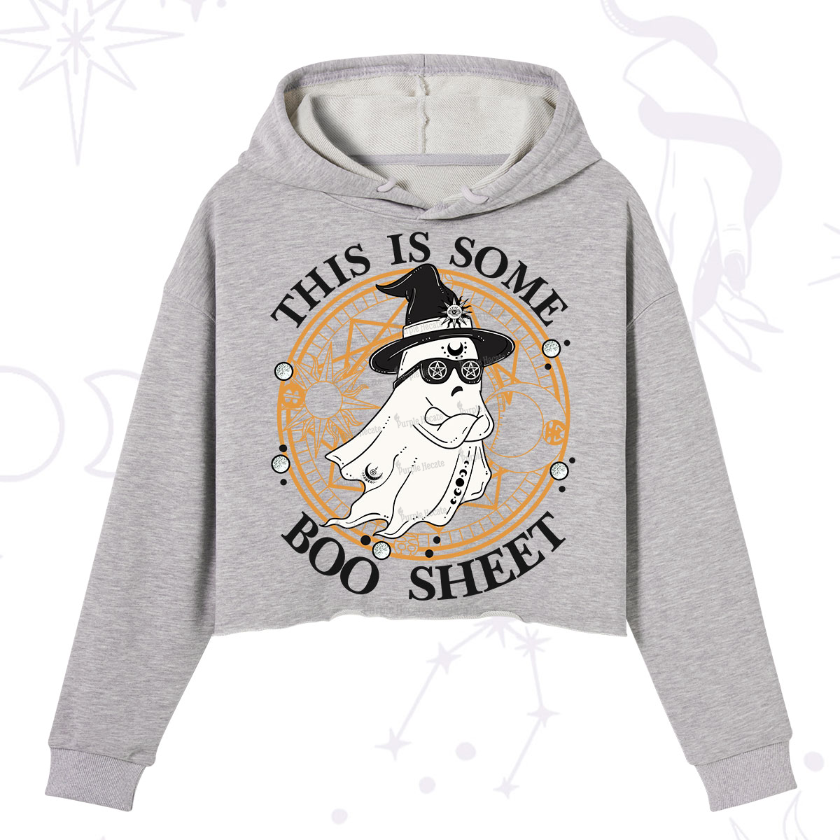 Purplehecate This Is Some Boo Sheet Halloween Crop Hoodie