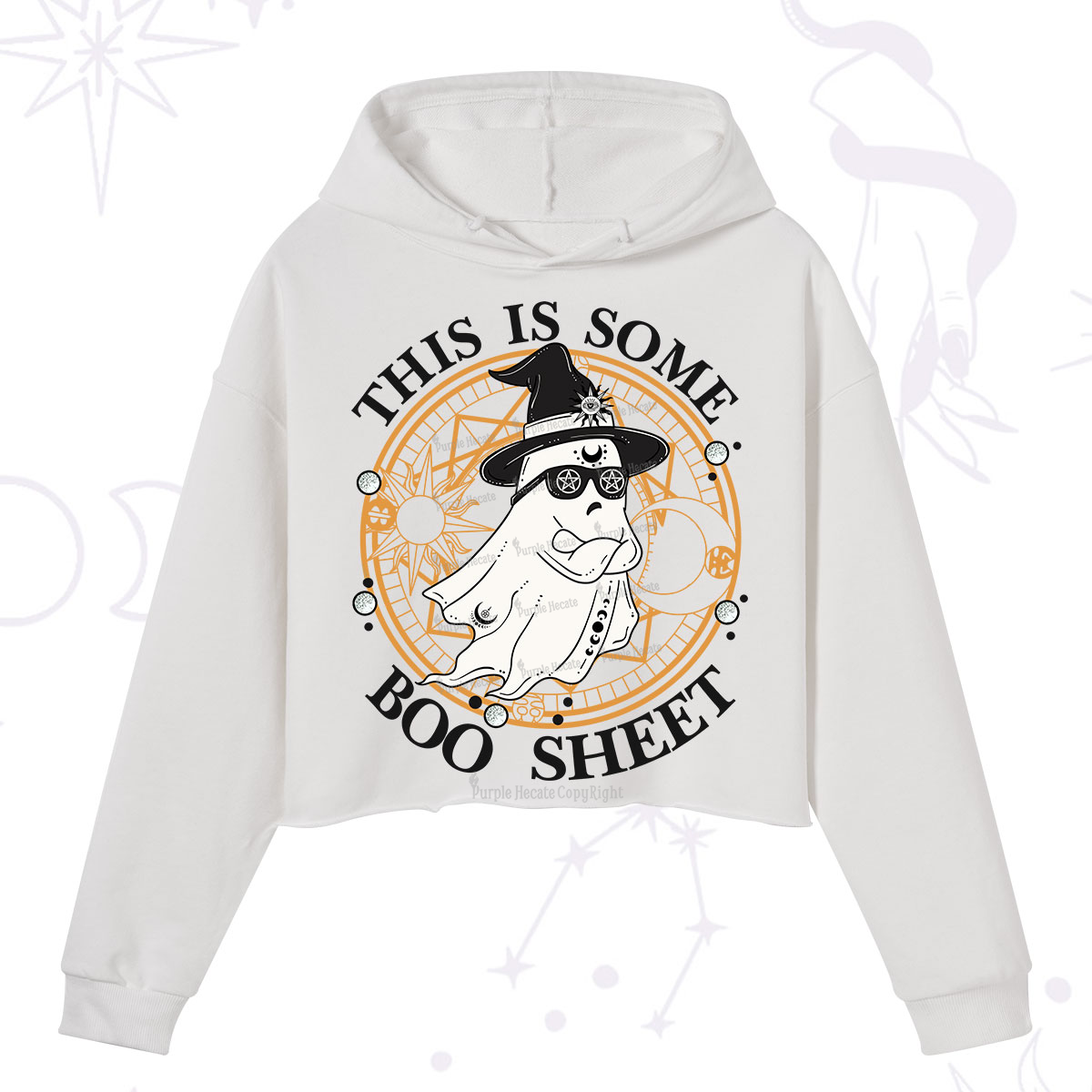 Purplehecate This Is Some Boo Sheet Halloween Crop Hoodie