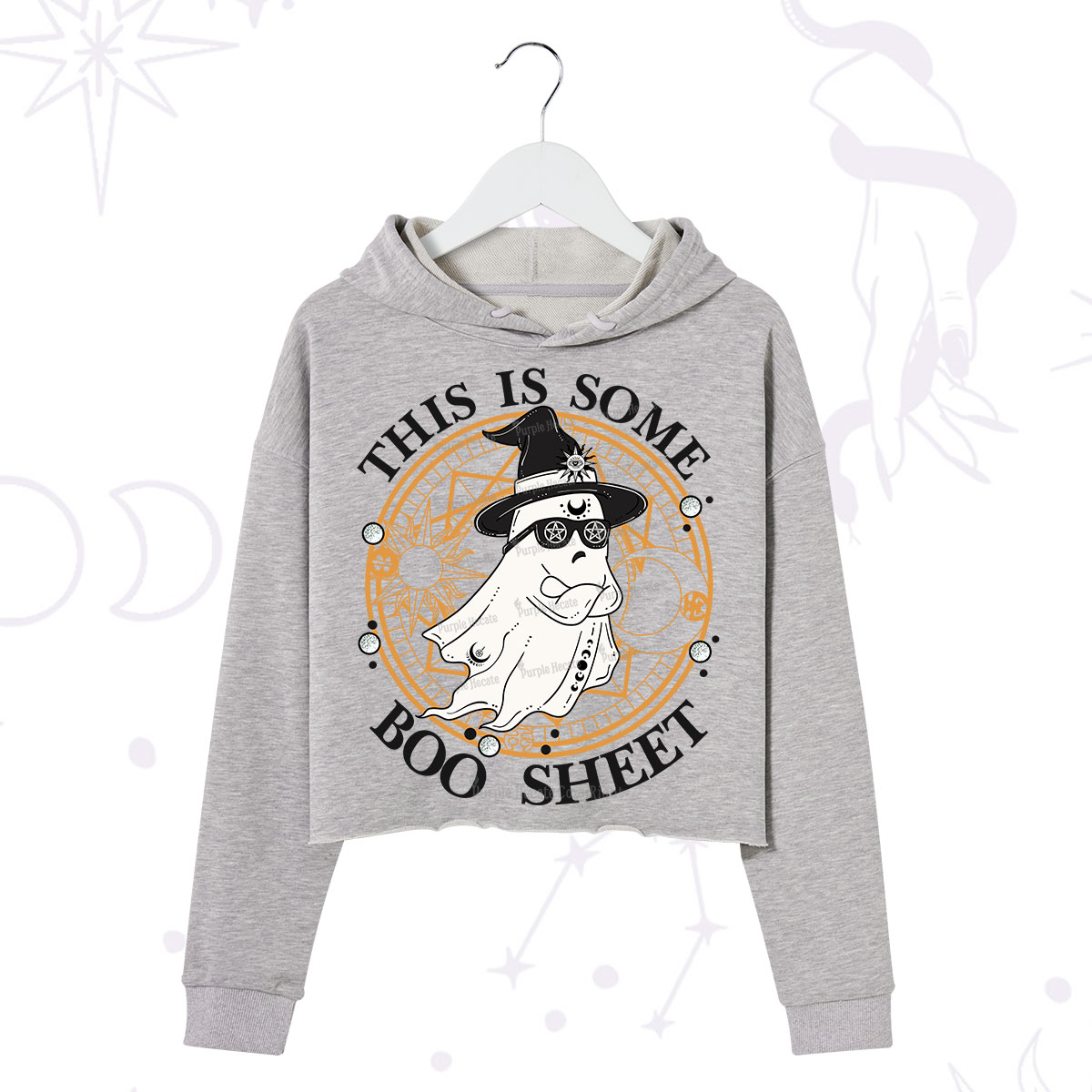 Purplehecate This Is Some Boo Sheet Halloween Crop Hoodie