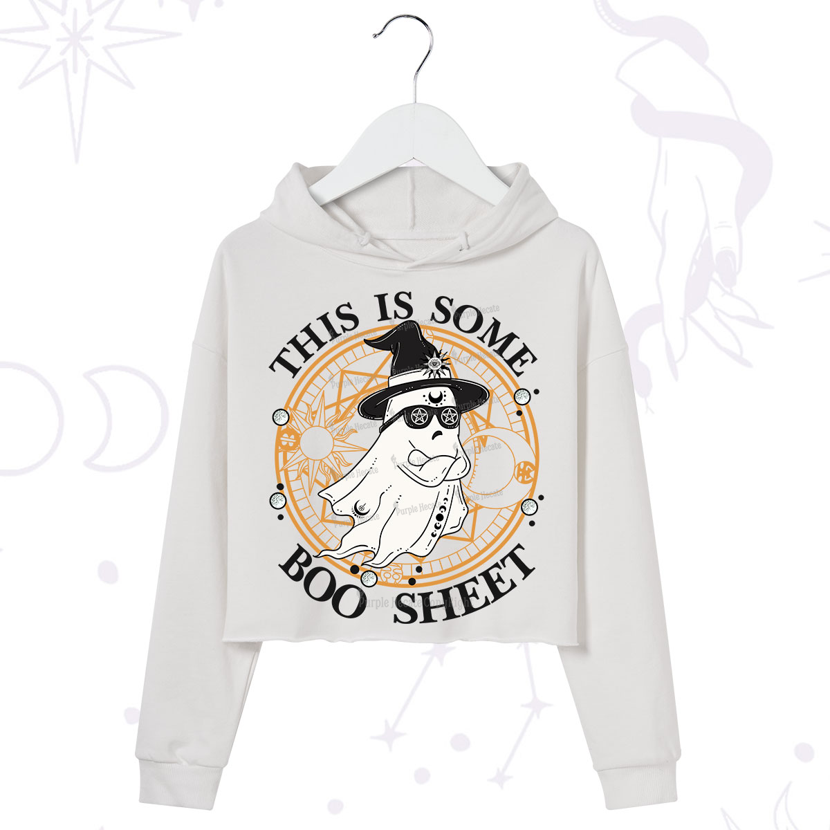 Purplehecate This Is Some Boo Sheet Halloween Crop Hoodie