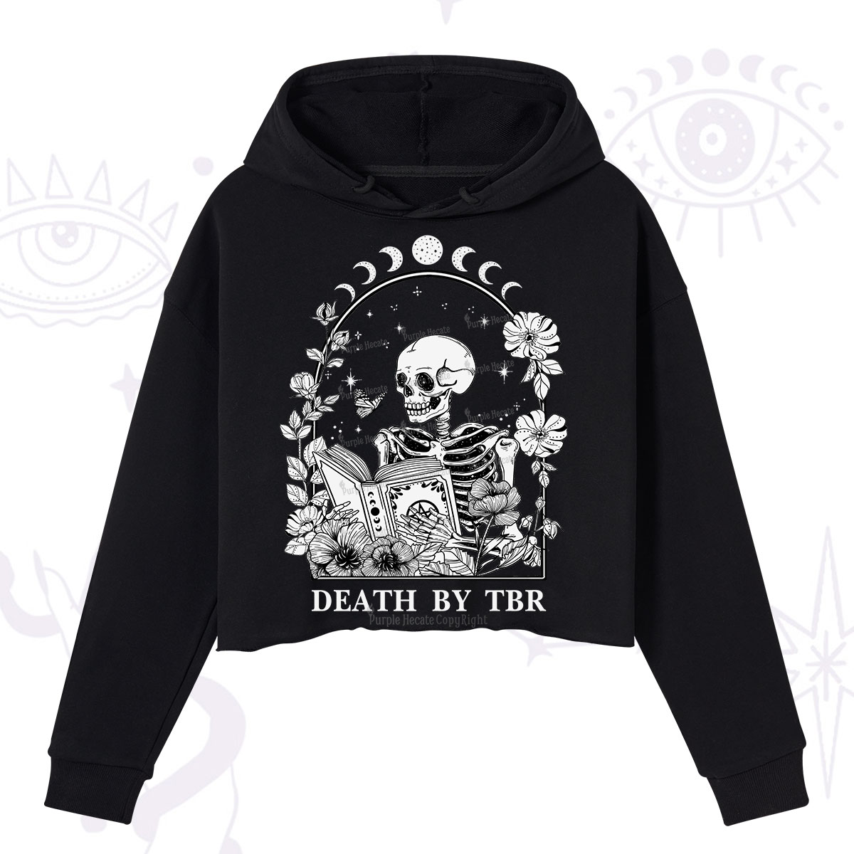 Purplehecate Death By TBR Crop Hoodie