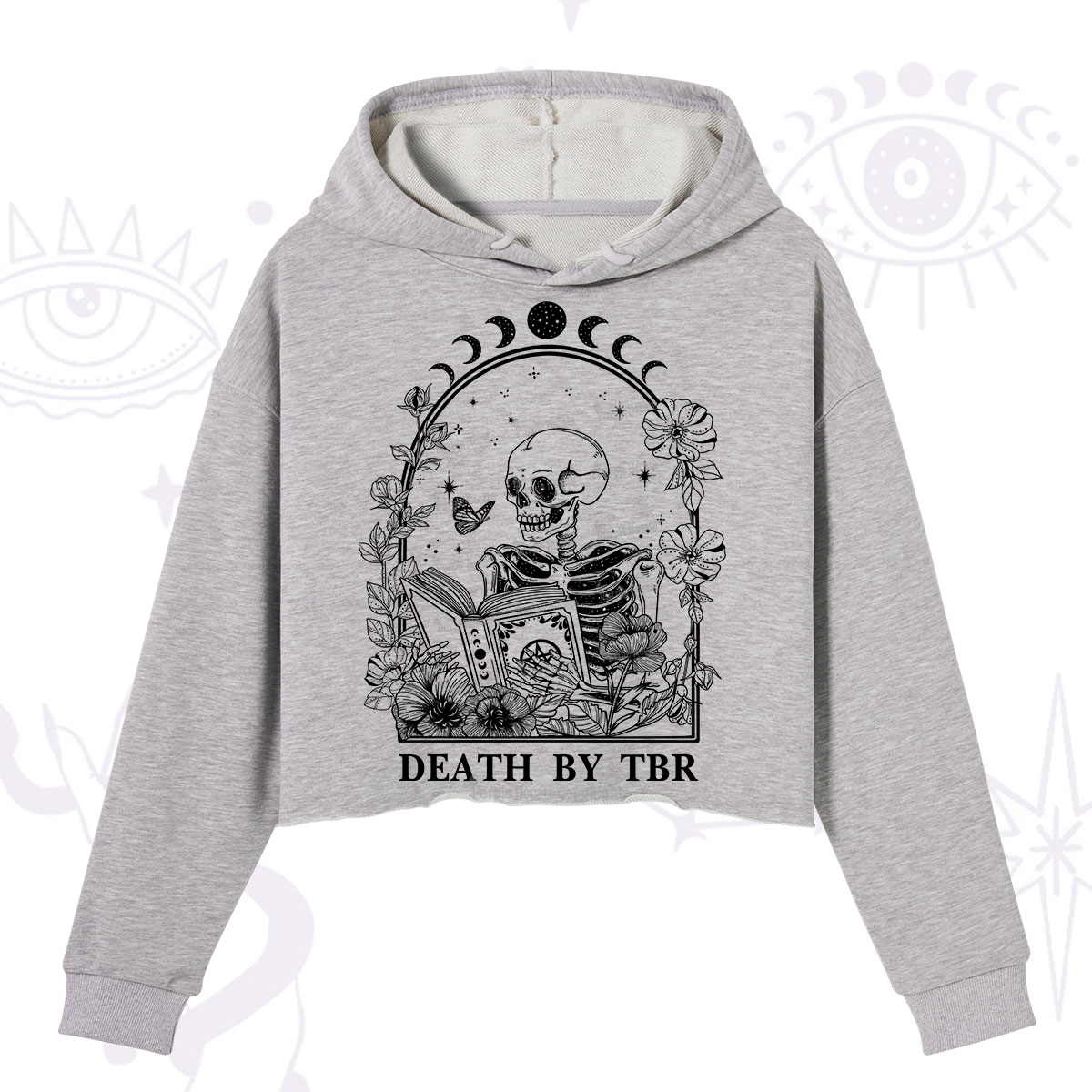 Purplehecate Death By TBR Crop Hoodie