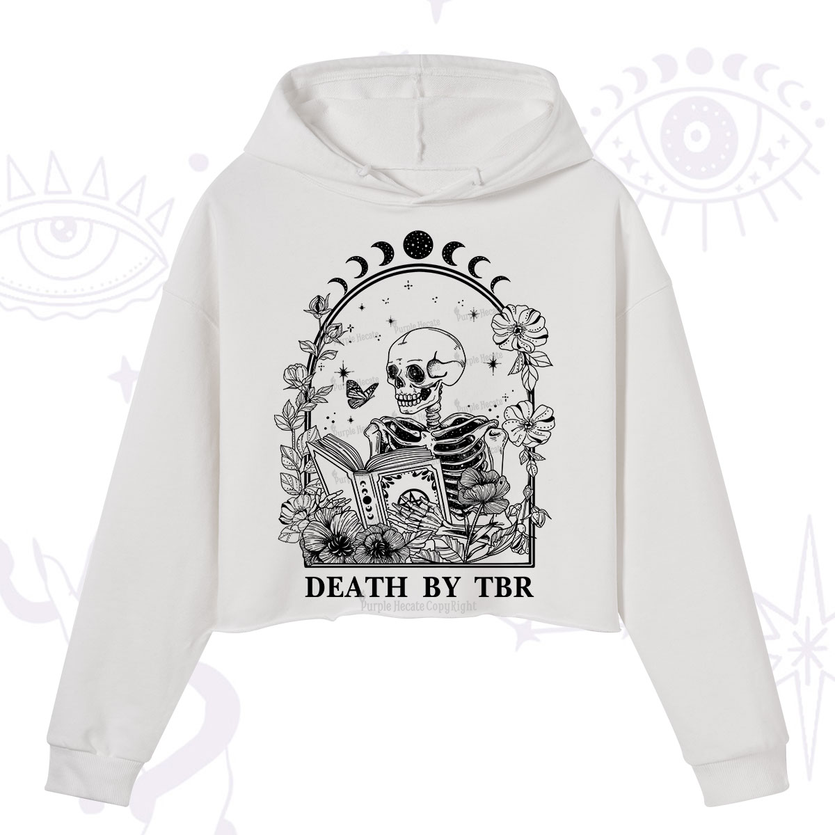 Purplehecate Death By TBR Crop Hoodie