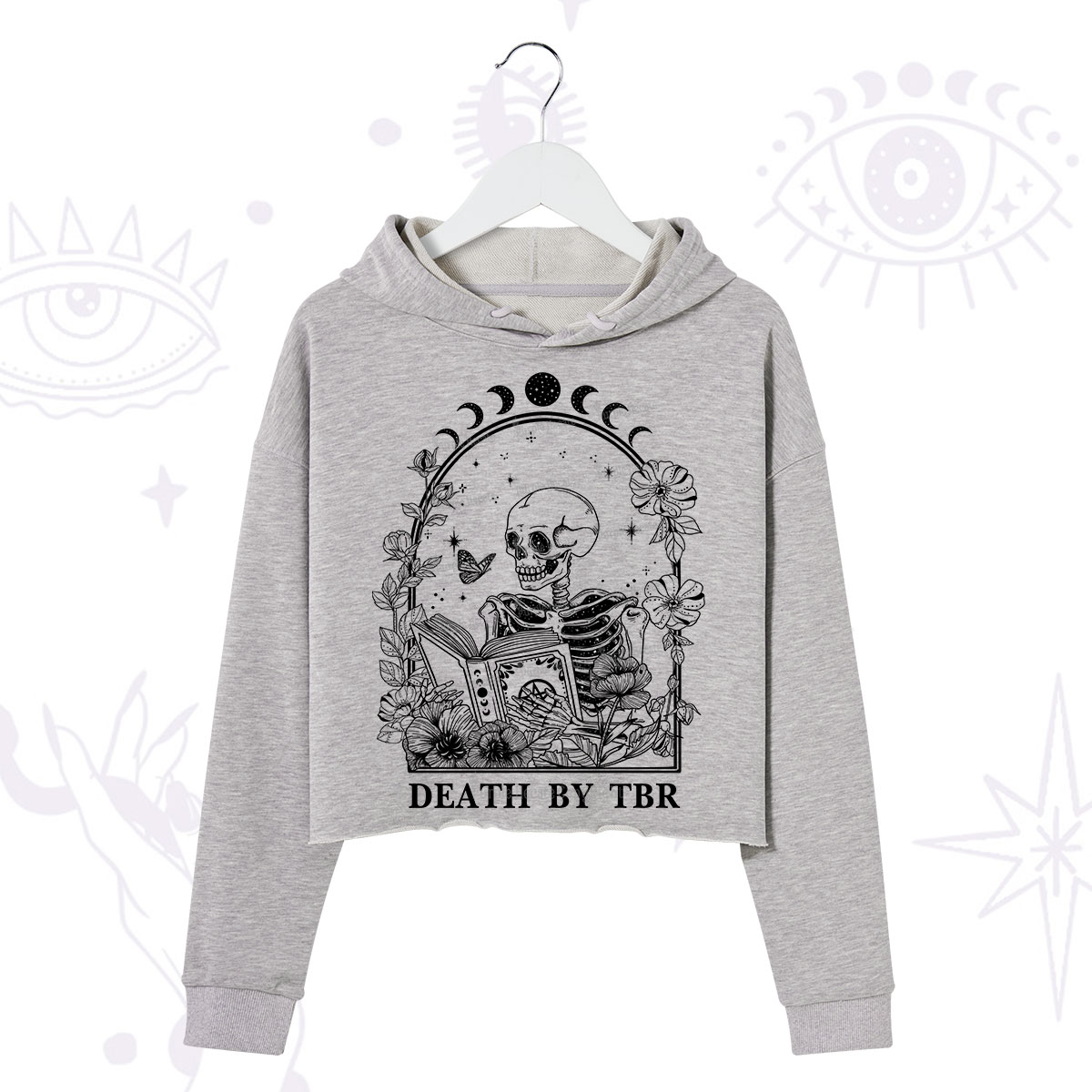 Purplehecate Death By TBR Crop Hoodie