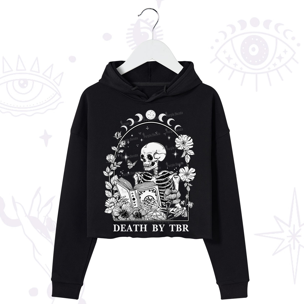 Purplehecate Death By TBR Crop Hoodie