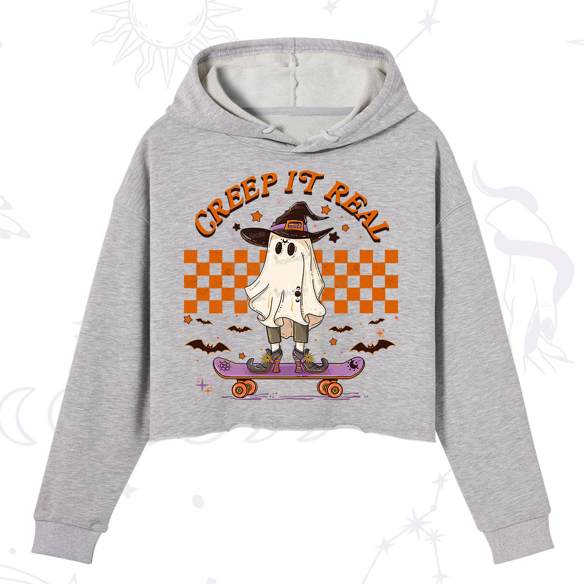 Purplehecate Creep It Real Halloween Crop Hoodie