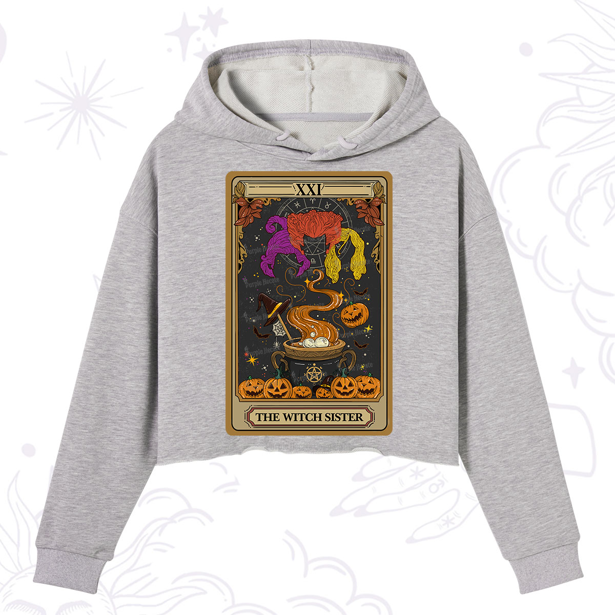 Purplehecate The Witch Sister Tarot Halloween Crop Hoodie