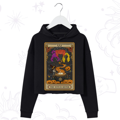 Purplehecate The Witch Sister Tarot Halloween Crop Hoodie
