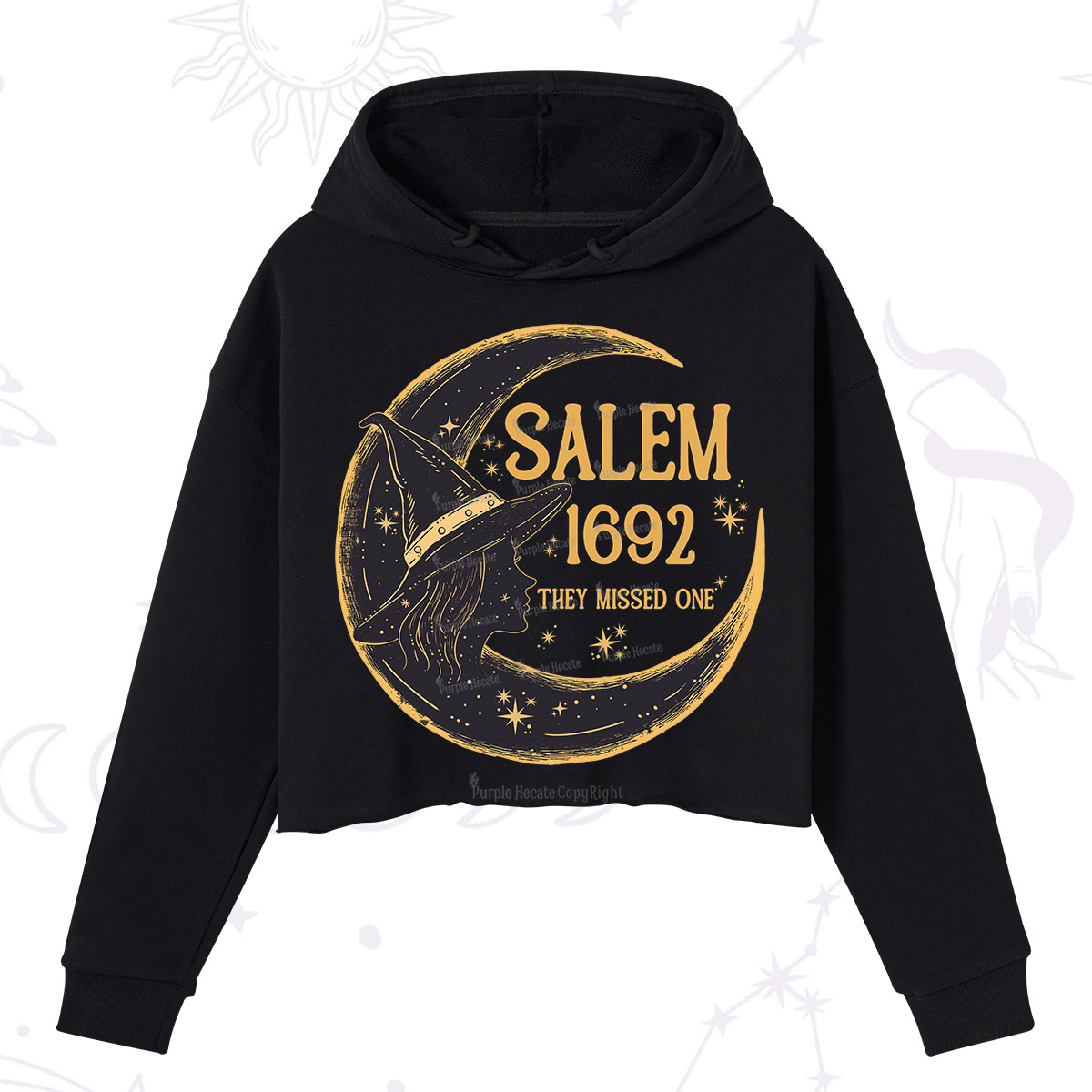 Purplehecate 1692 Salem Witch Crop Hoodie