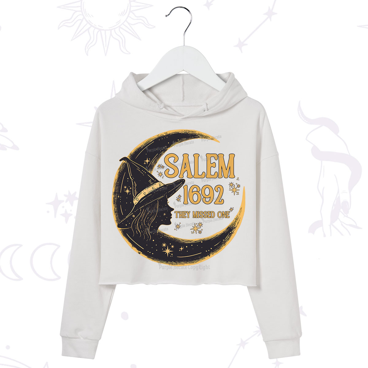 Purplehecate 1692 Salem Witch Crop Hoodie