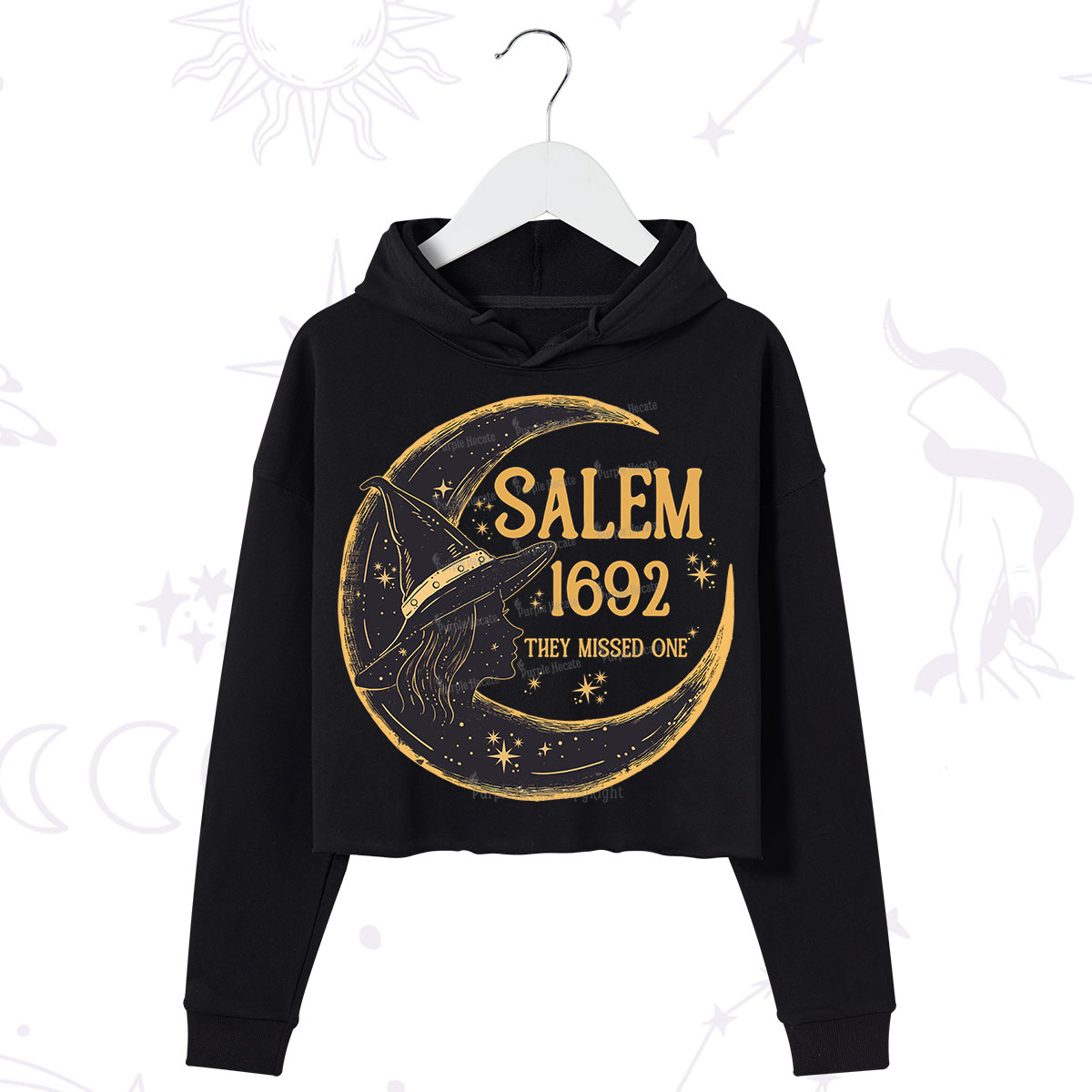 Purplehecate 1692 Salem Witch Crop Hoodie