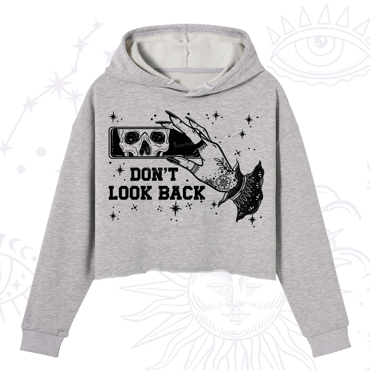 Purplehecate Don't Look Back Crop Hoodie