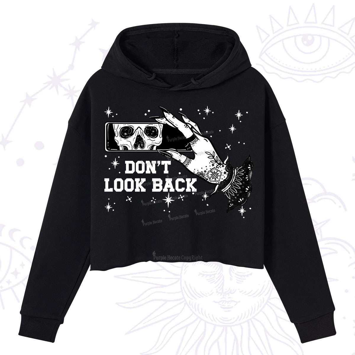 Purplehecate Don't Look Back Crop Hoodie