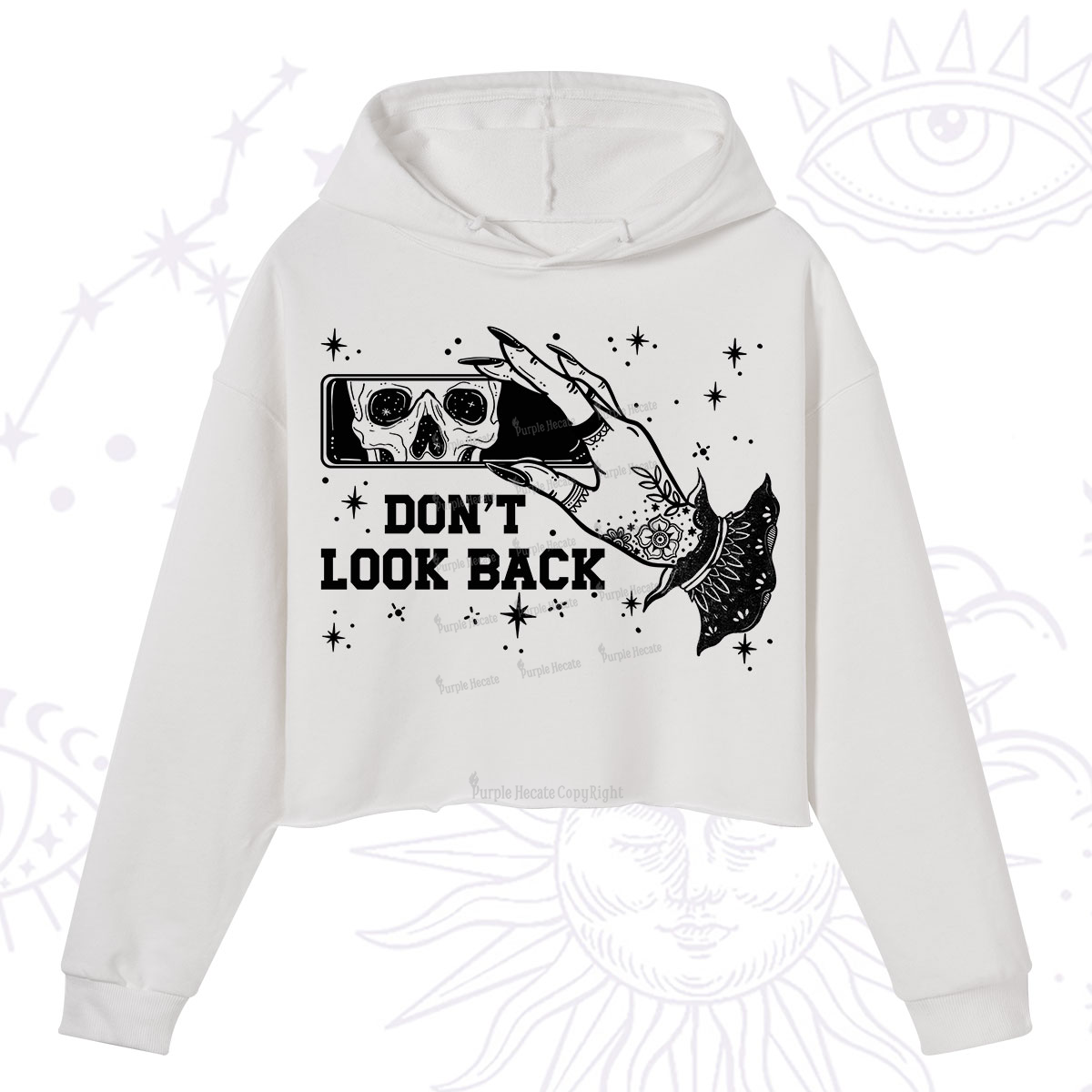 Purplehecate Don't Look Back Crop Hoodie