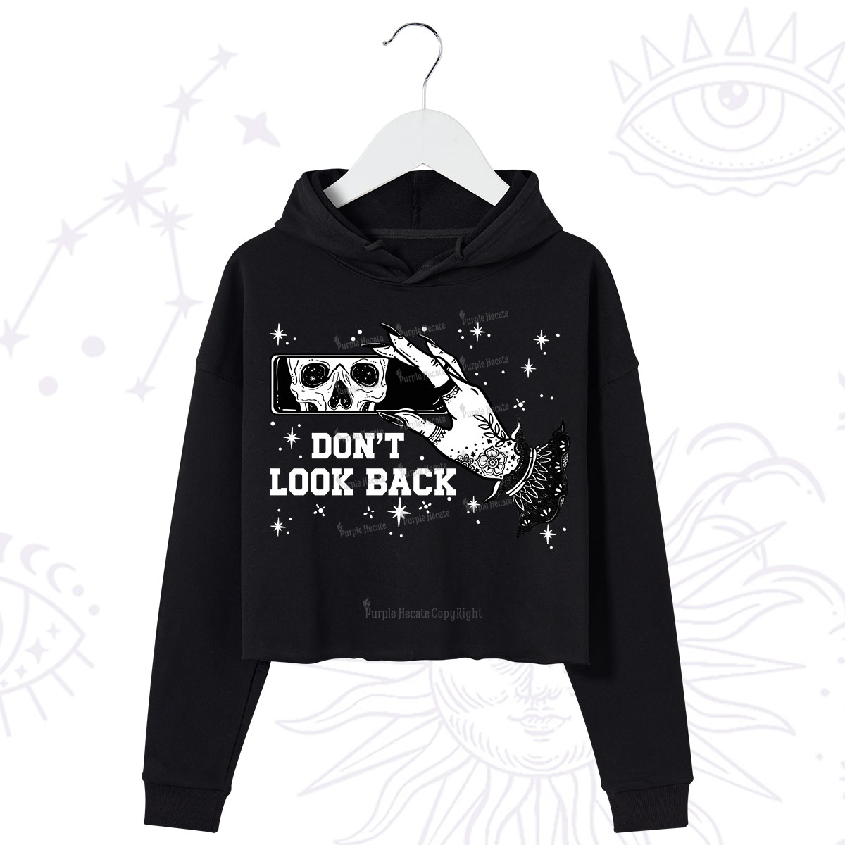 Purplehecate Don't Look Back Crop Hoodie