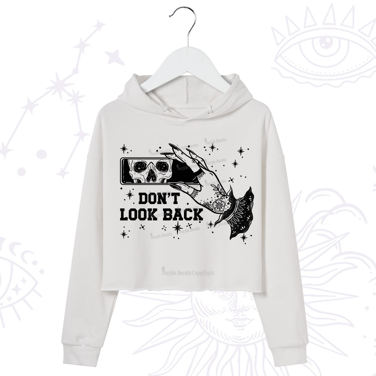 Purplehecate Don't Look Back Crop Hoodie