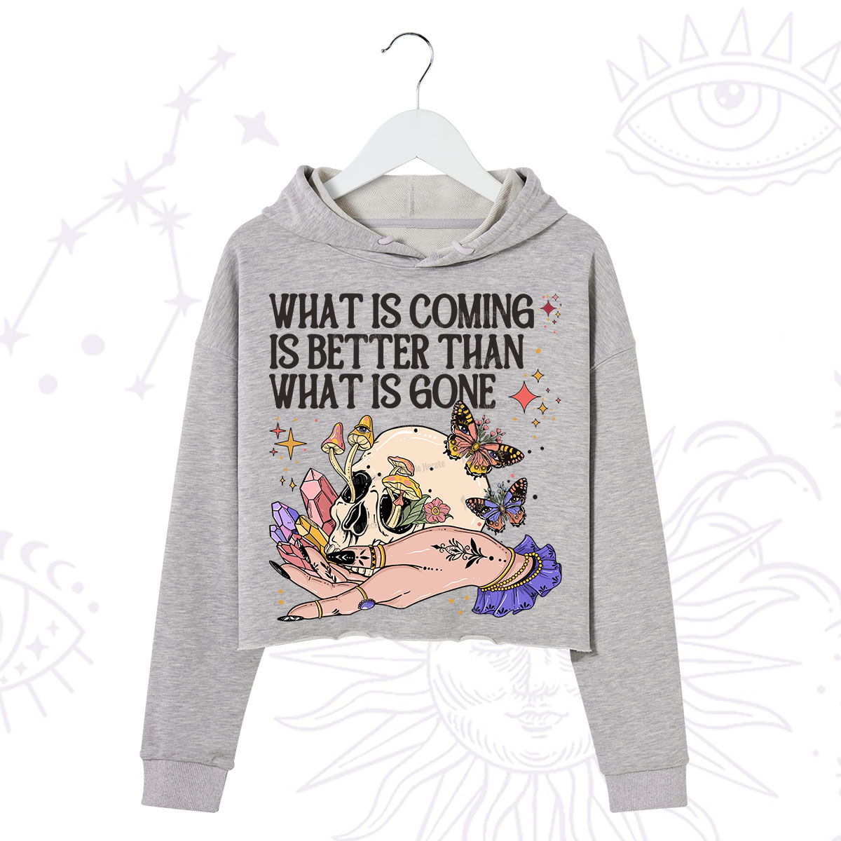 Purplehecate What Is Coming Is Better Than What Is Gone Crop Hoodie