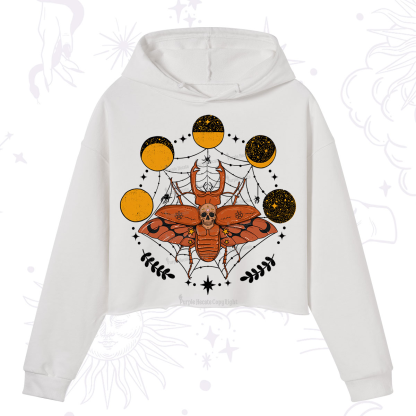 Purplehecate Lunar Web Death Beetle Crop Hoodie