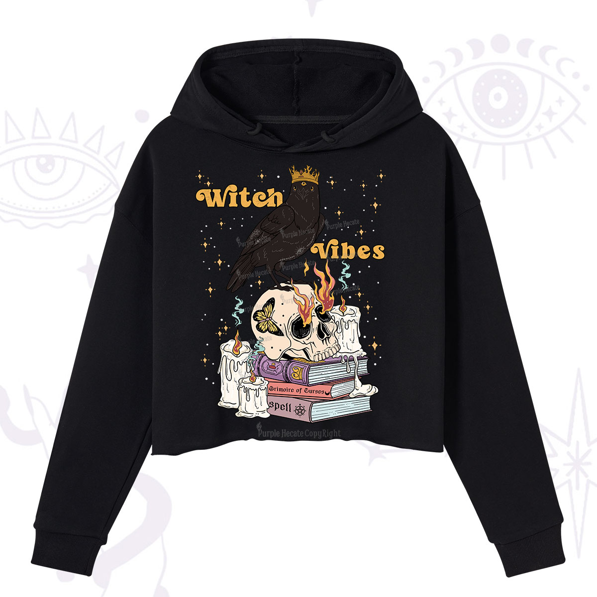 Purplehecate Witch Vibes Crop Hoodie