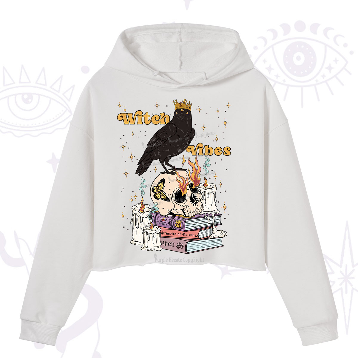 Purplehecate Witch Vibes Crop Hoodie