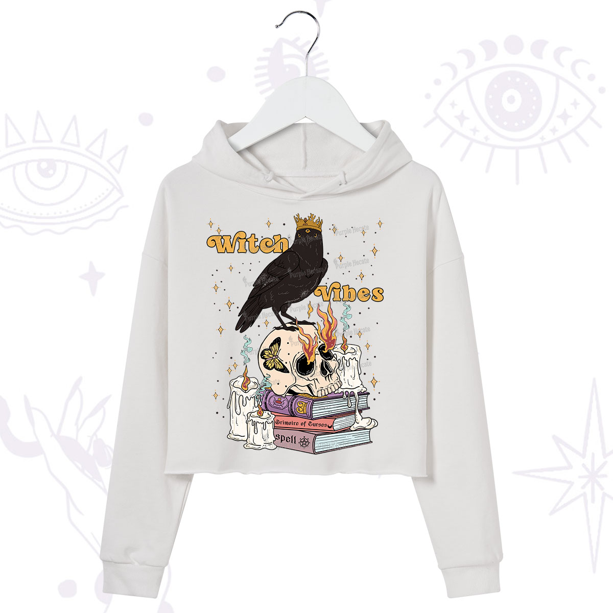 Purplehecate Witch Vibes Crop Hoodie
