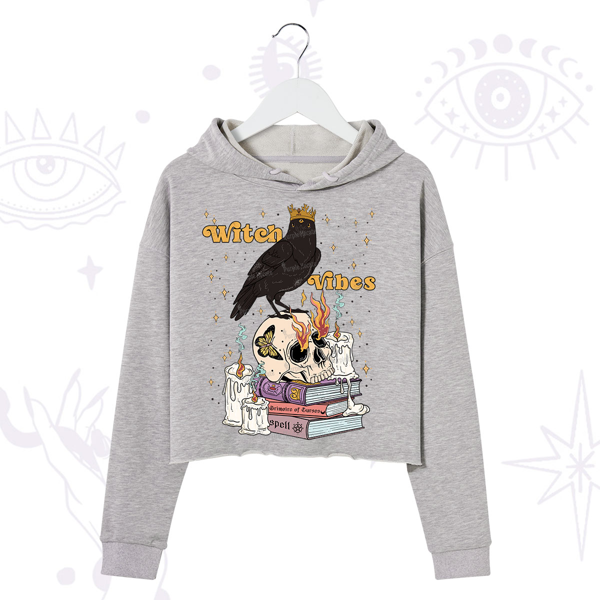 Purplehecate Witch Vibes Crop Hoodie