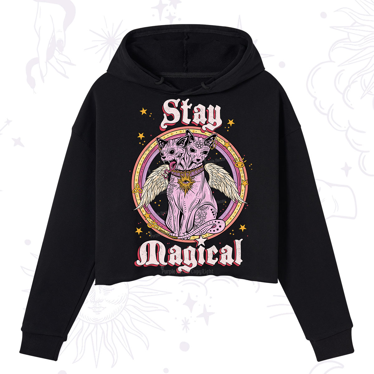 Purplehecate Stay Magical Crop Hoodie