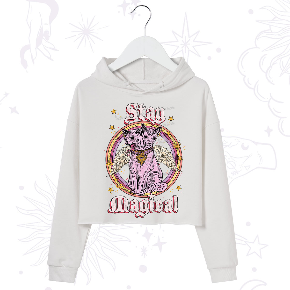Purplehecate Stay Magical Crop Hoodie