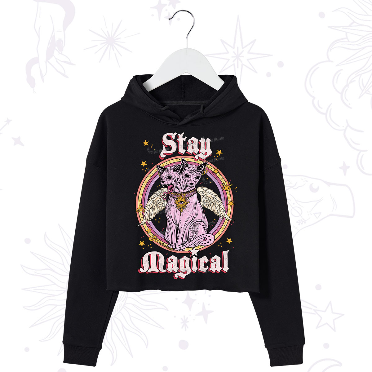 Purplehecate Stay Magical Crop Hoodie
