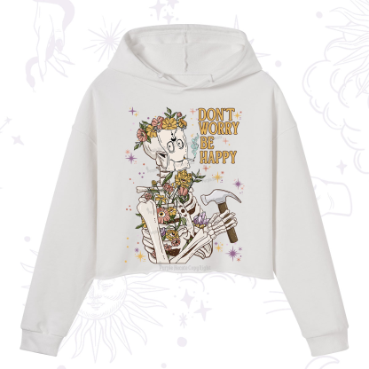 Purplehecate Don't Worry Be Happy Crop Hoodie
