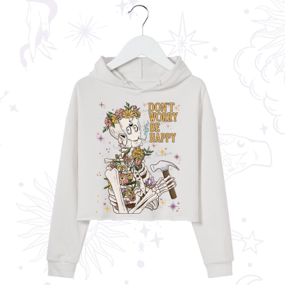 Purplehecate Don't Worry Be Happy Crop Hoodie