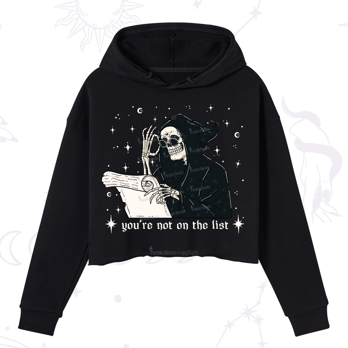 Purplehecate You're Not On The List Crop Hoodie