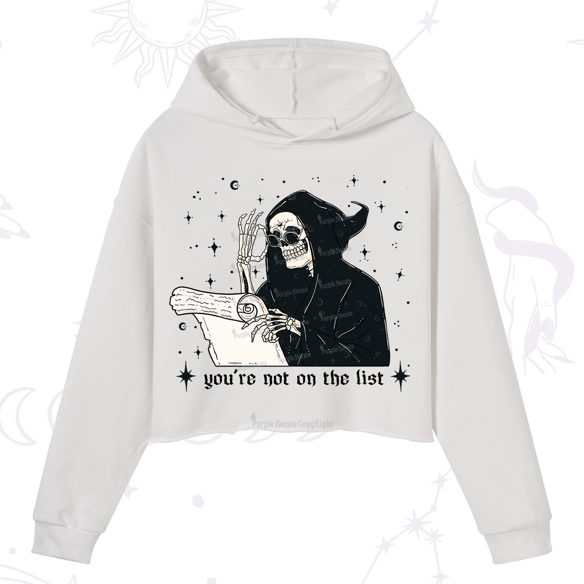 Purplehecate You're Not On The List Crop Hoodie