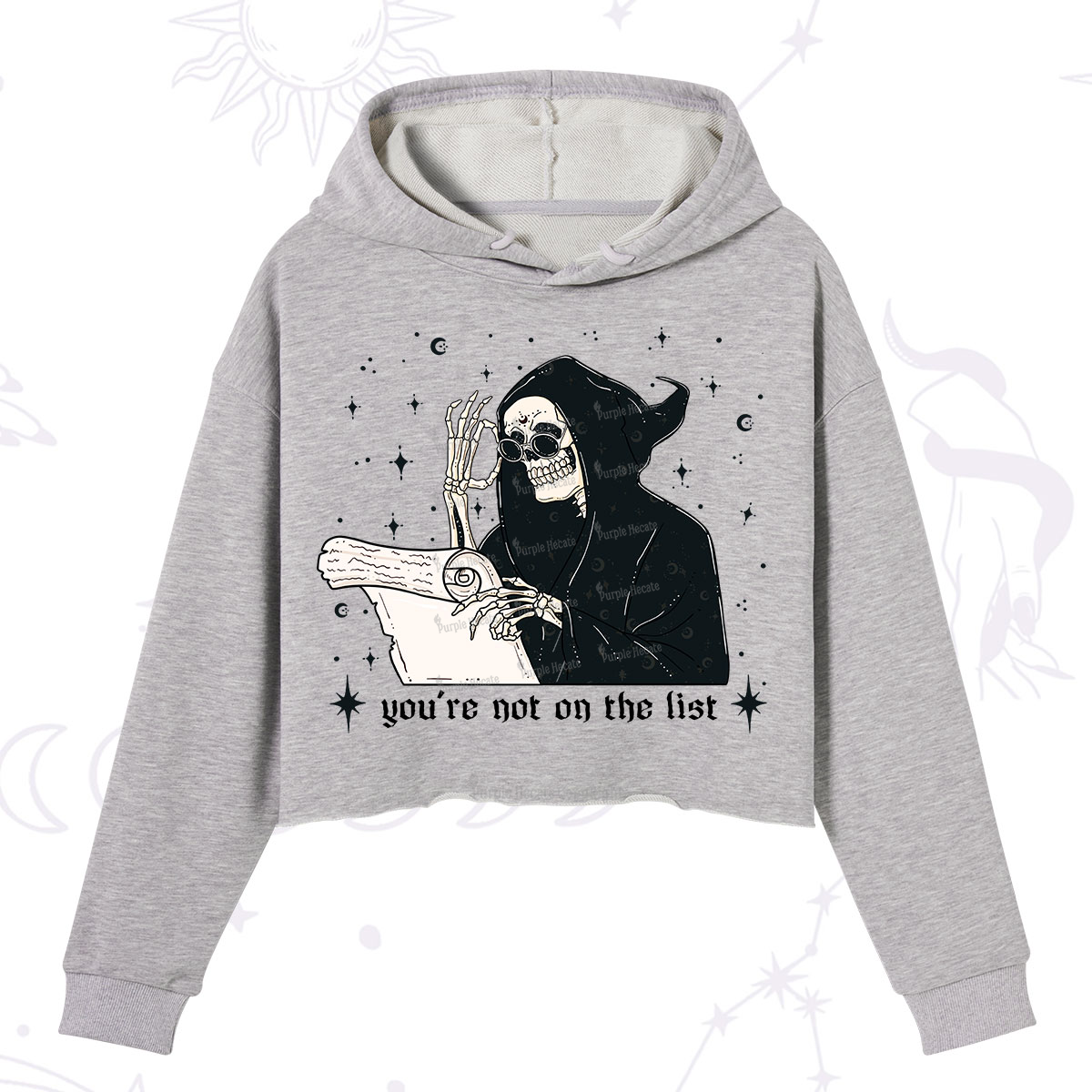 Purplehecate You're Not On The List Crop Hoodie