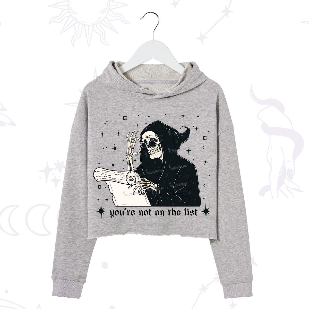 Purplehecate You're Not On The List Crop Hoodie