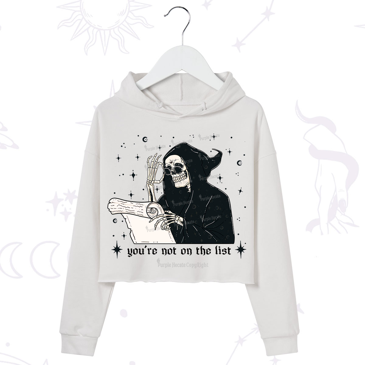 Purplehecate You're Not On The List Crop Hoodie