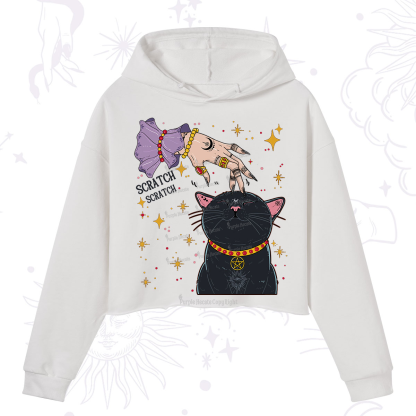 Purplehecate Witch's Cat Scratch Crop Hoodie