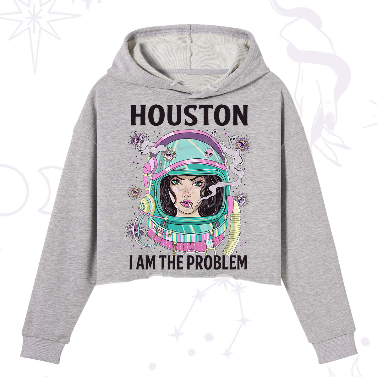 Purplehecate Houston I am the problem Crop Hoodie