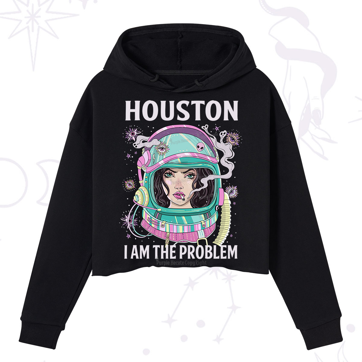 Purplehecate Houston I am the problem Crop Hoodie