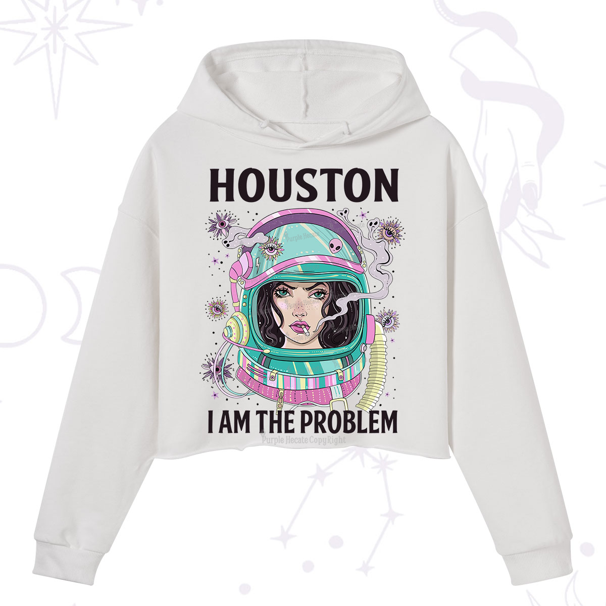 Purplehecate Houston I am the problem Crop Hoodie
